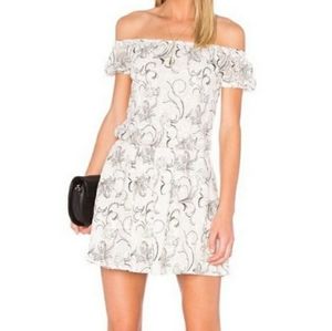 Alice + Olivia Janell Embroidered Dress 100% Silk